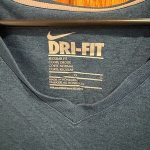 Nike Dri-FIT Men's Teal V-Neck Shirt